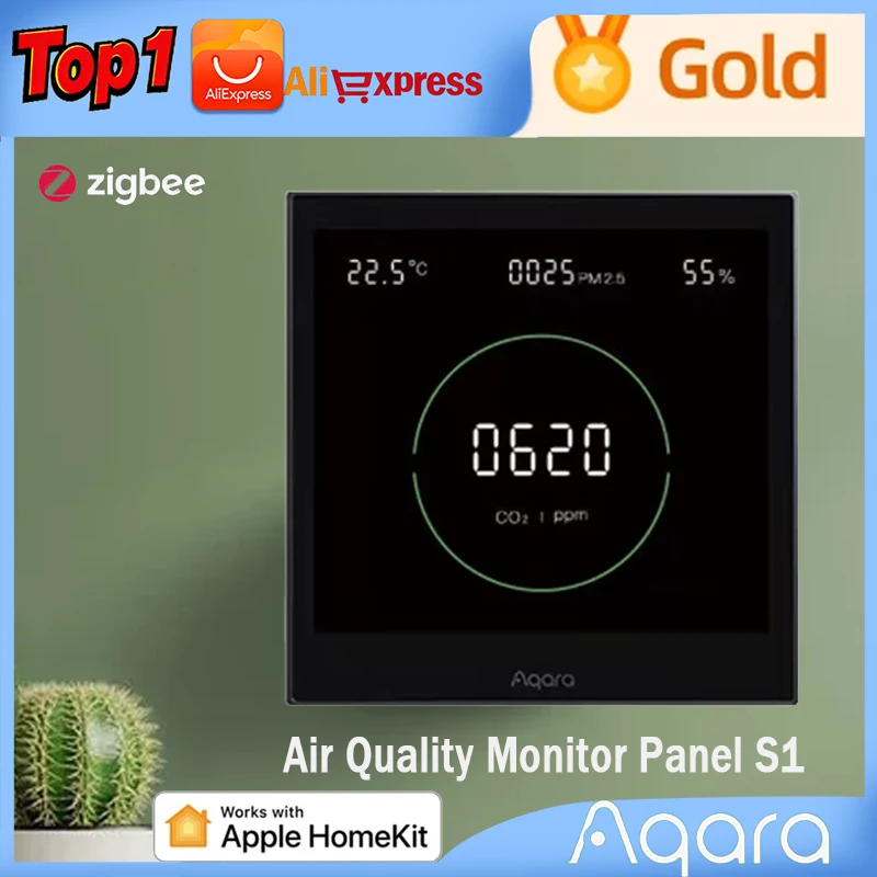 

Original Aqara Air Quality Monitor Panel S1 Omni Directional Air CO2 PM2.5 Temperature Humidity Monitoring For Homekit App