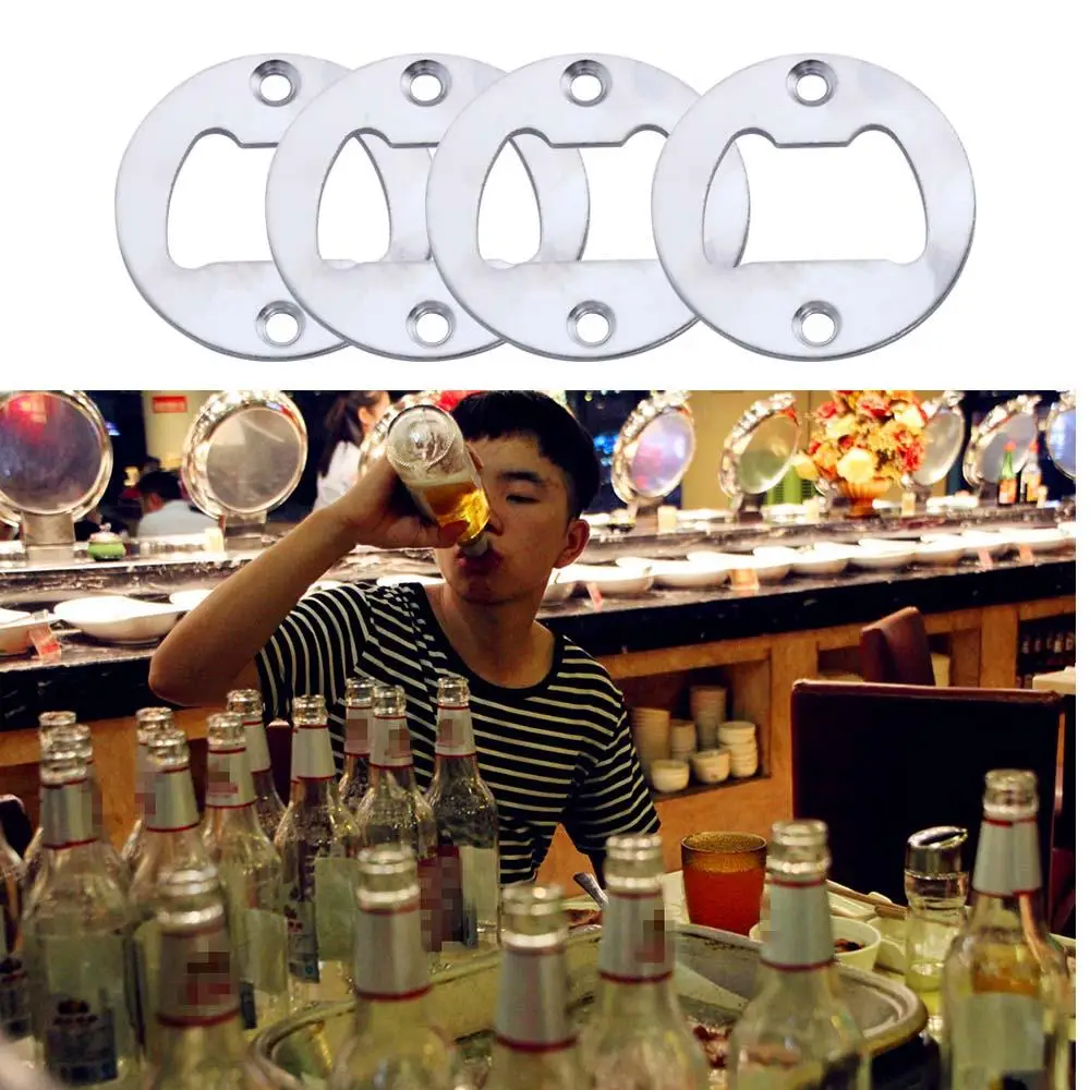 Silver Polished Round 40mm DIY Gadgets Bottle Opener Insert Kitchen Tool Hardware Parts