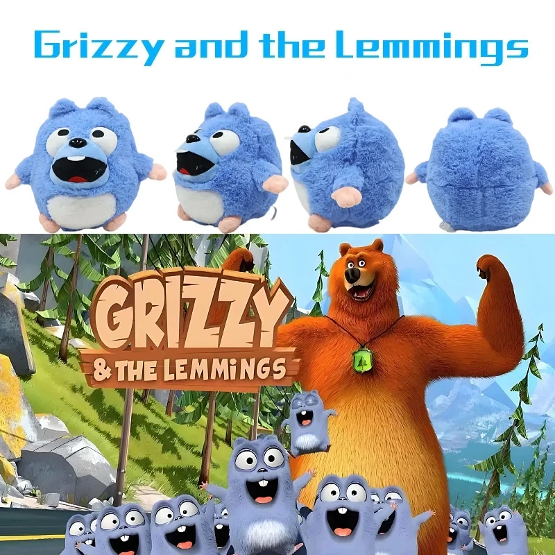 

Grizzy & The Lemmings Soft Kawaii Cartoon Animals Anime Peripheral PP Cotton Filled Pillows Room Decoration Fans Christmas Gift