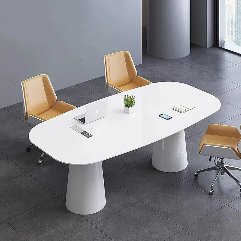

140 To 300 Cm Modern White Negotiation Training Conference Table Desk Luxury Meeting Tables Conference Room Office Furniture