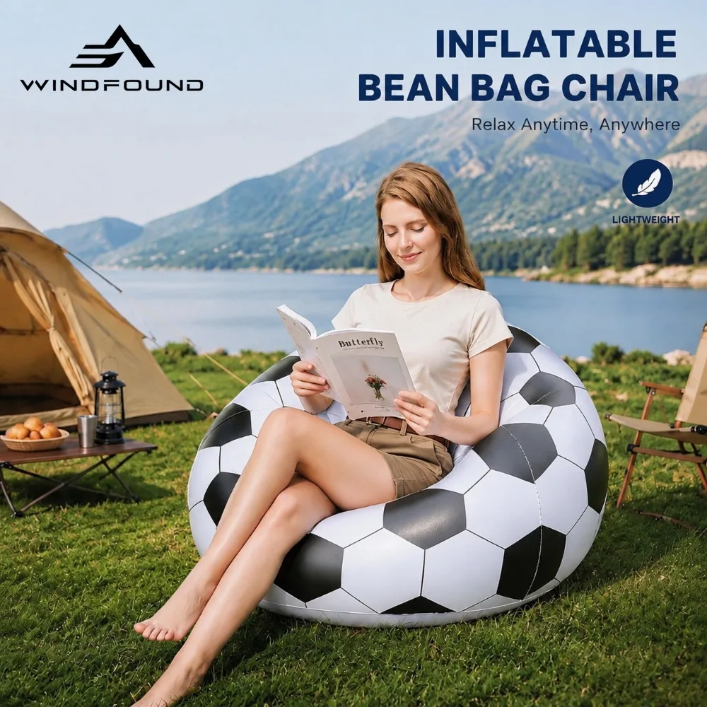 New Portable Inflatable Thick Basketball Football Lazy Sofa Essential for Camping Suitable for Beach Camping Home Use
