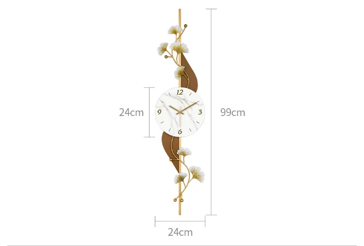 Modern minimalist restaurant grille background wall clock wall clock