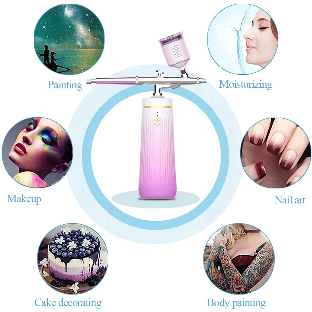 Rechargeable Facial Steamer Sprayer Nano Ionic Facial Steamer Oxygen Injection Sprayer Face Moisturizing SPA Skin Care Machine