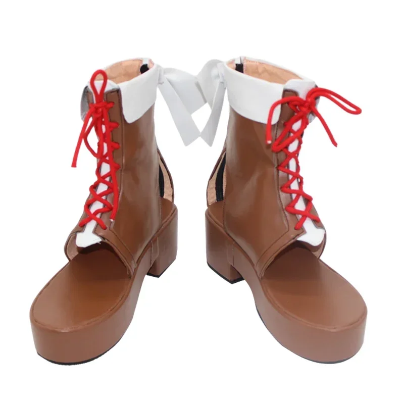 Sakamata Chloe Scarpe Cosplay Accessori Anime Scarpe in pelle PU Stivali da festa di Halloween Vtuber Cosplay Prop Realizzato su misura
