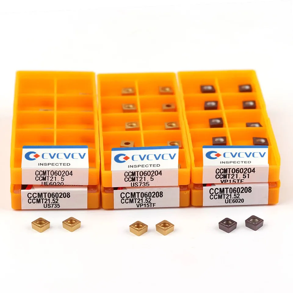 Imagem -03 - Desconto 10 Peças Ccmt070204 08ue6020 Ccmt060204 08 Vp15tf Inserções de Carboneto Torneamento Lâmina Placa Cortador Cnc Torno Ferramenta Torneamento Titular