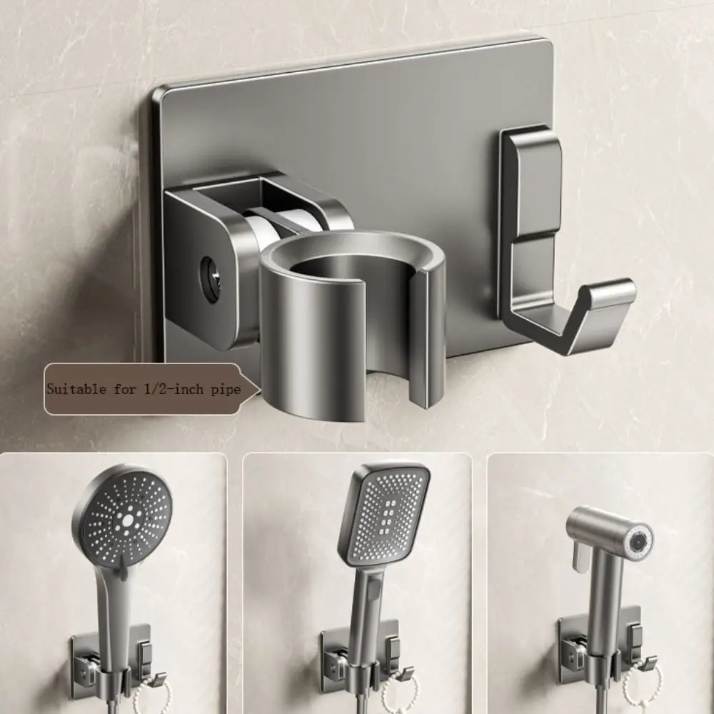 

Настенный держатель насадки для душа Регулируемый кронштейн для насадки для душа без перфорации Влагостойкий космический алюминиевый кронштейн для душа в ванной комнате