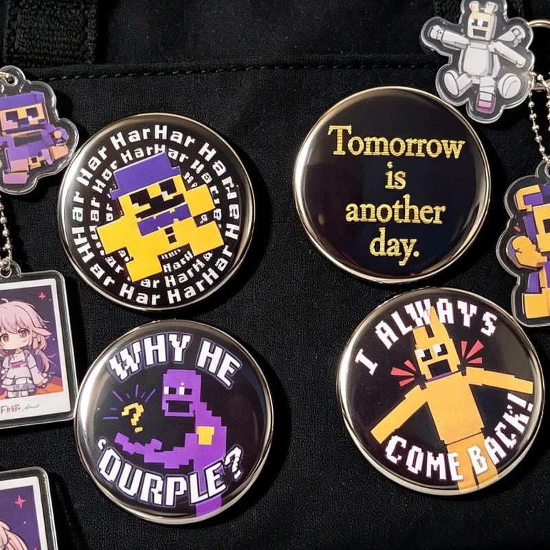 FNAF Afton Family Button Pin Badge Pack, Five Nights at Freddy's Cosplay Accessory Itabag Decor Horror Game Fan Collectible Gift