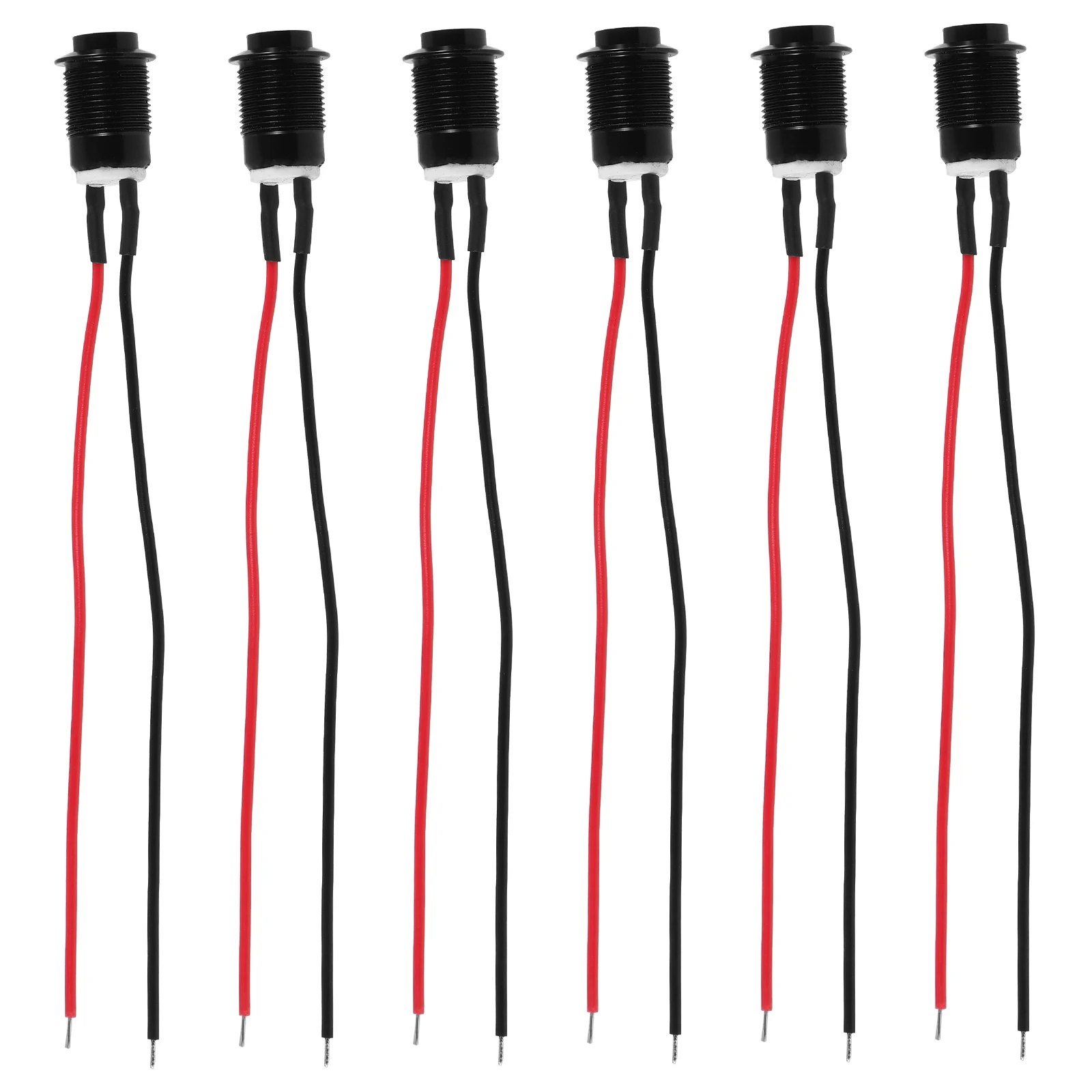 

6pcs Pre Wired Push Button Switch 12MM Metal Car Automotive Self Reset Black Plated Waterproof On Off Small Size Electrical