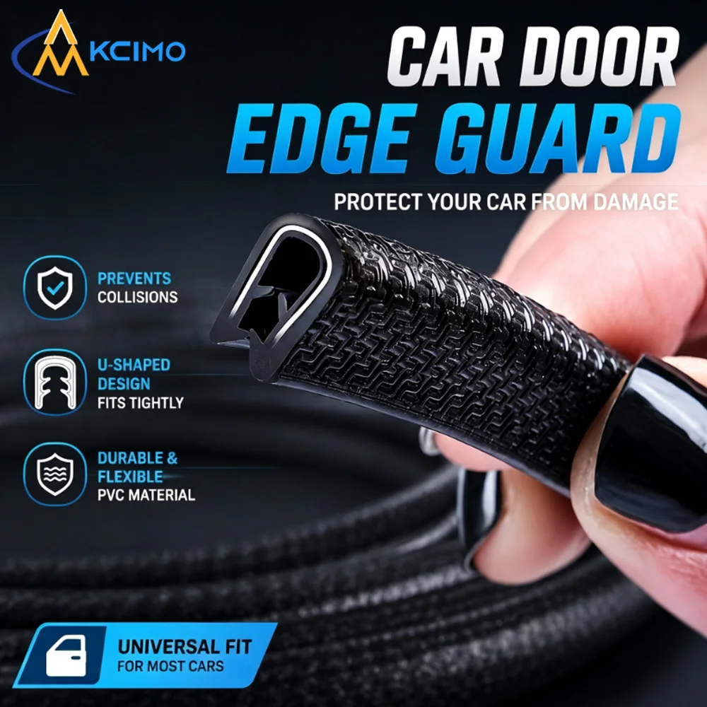 Car Door Edge Anti-Collision Guard U-Shaped Keel Structure Anti-Scratch Paint Protection Strip Noise Reduction Sealing Strip