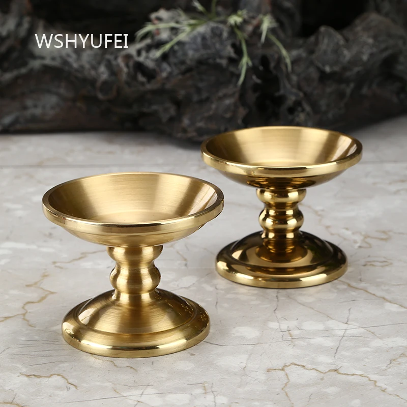 1pc Metal Candle Holder Butter candle Holder Buddhist Temple Utensils Feng Shui Ornaments Pray for Auspiciousness Home Decor