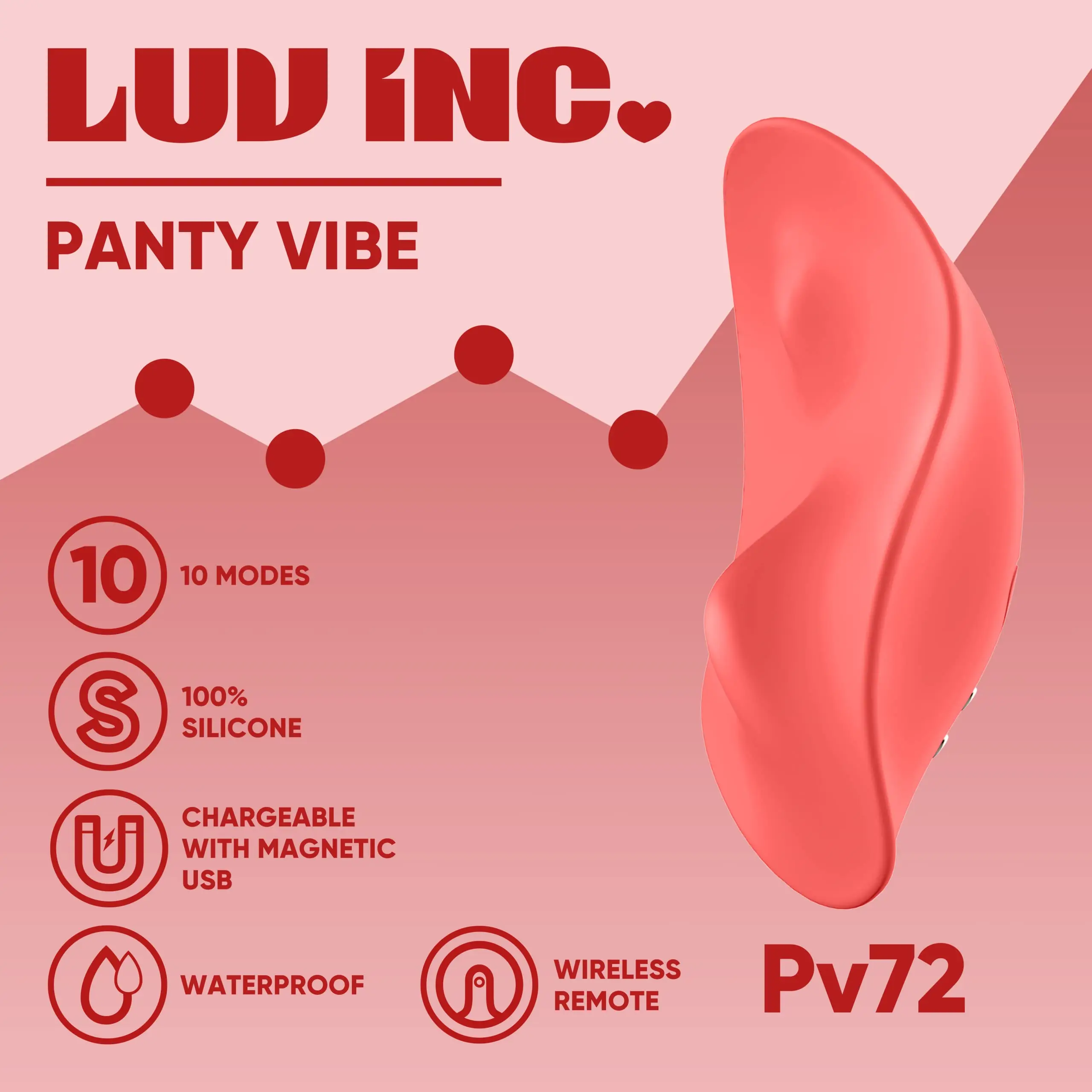 Luv Inc Panty Vibe-vibratore mutandine indossabile con telecomando mutandine Wireless uova vibranti a basso rumore 10 modalità di vibrazione Q