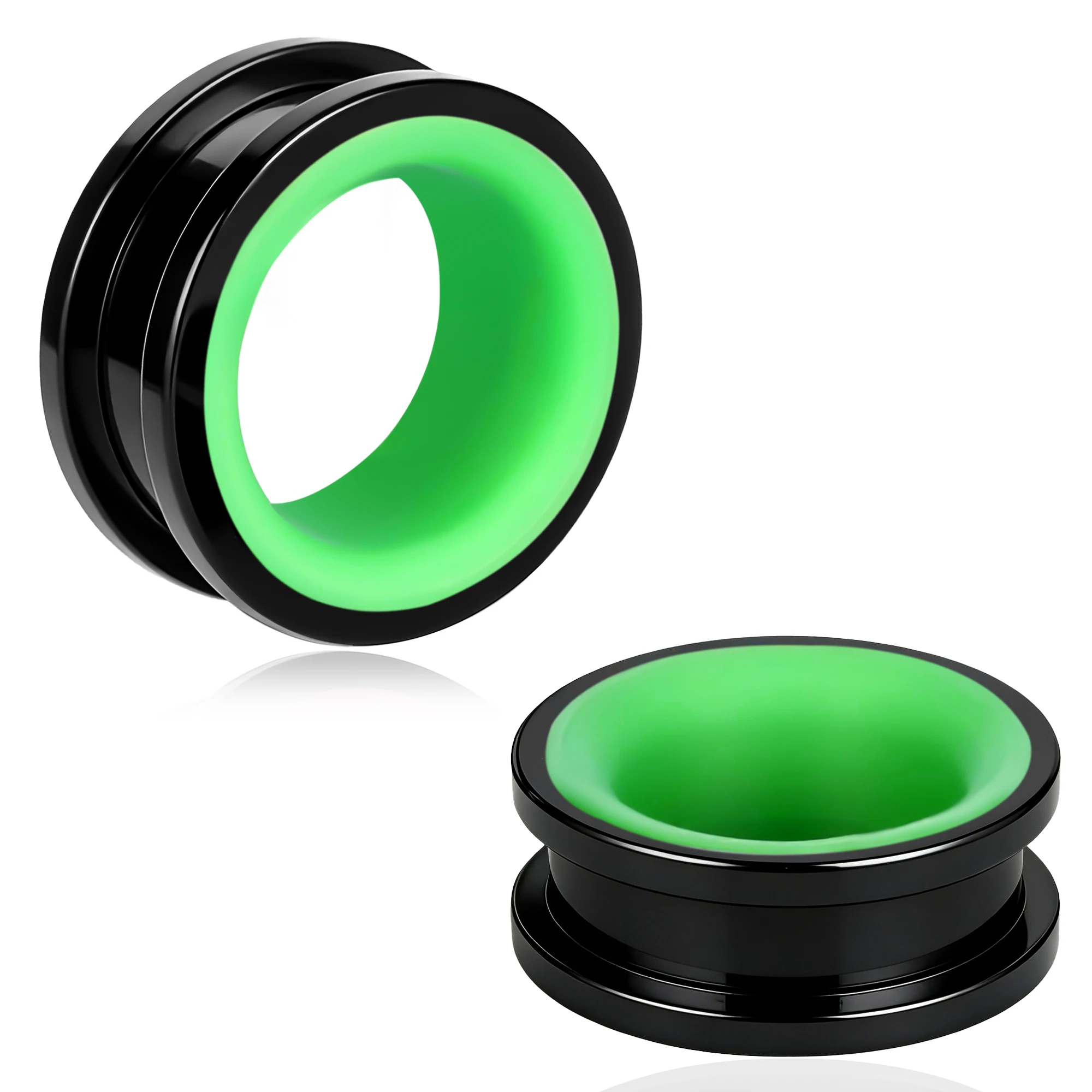 Stainless Steel Ear Tunnels, 2PCS Set