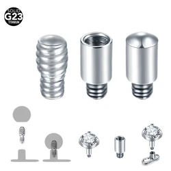1Pc/5Pcs Implant Titanium Dermal Anchor Extension Gauge Converter Pin Labret Helix Tongue Piercing Fits 14 Gauge Threaded Tops