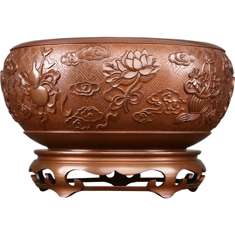 

Copper eight treasures auspicious cornucopia ornament porch home desk piggy bank