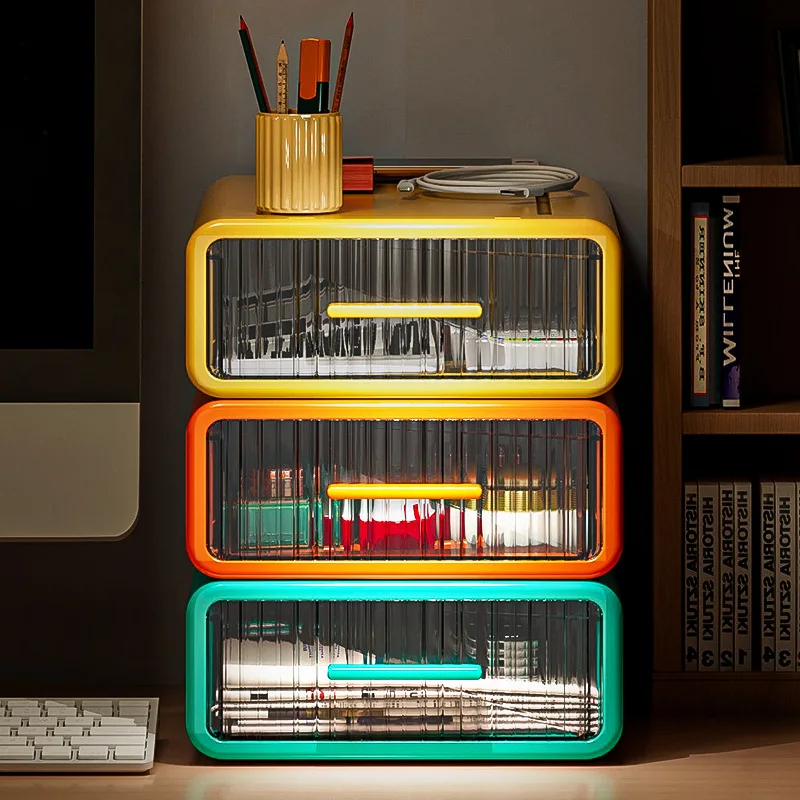 Imagem -03 - Armazenamento Gavetas Desk Organizer Porta-documentos Diversos Cosmético Desktop Caixa Gabinete Papelaria Home Empilhável Conjunto