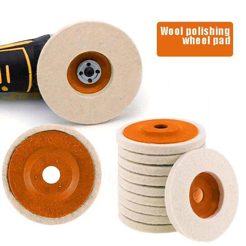 

100/125 мм полировальный шерстяной круг, шлифовальный диск, 4 дюйма, промышленный шерстяной фетровый круг, шлифовальный диск для удаления ржавчины с металла для угловой шлифовальной машины