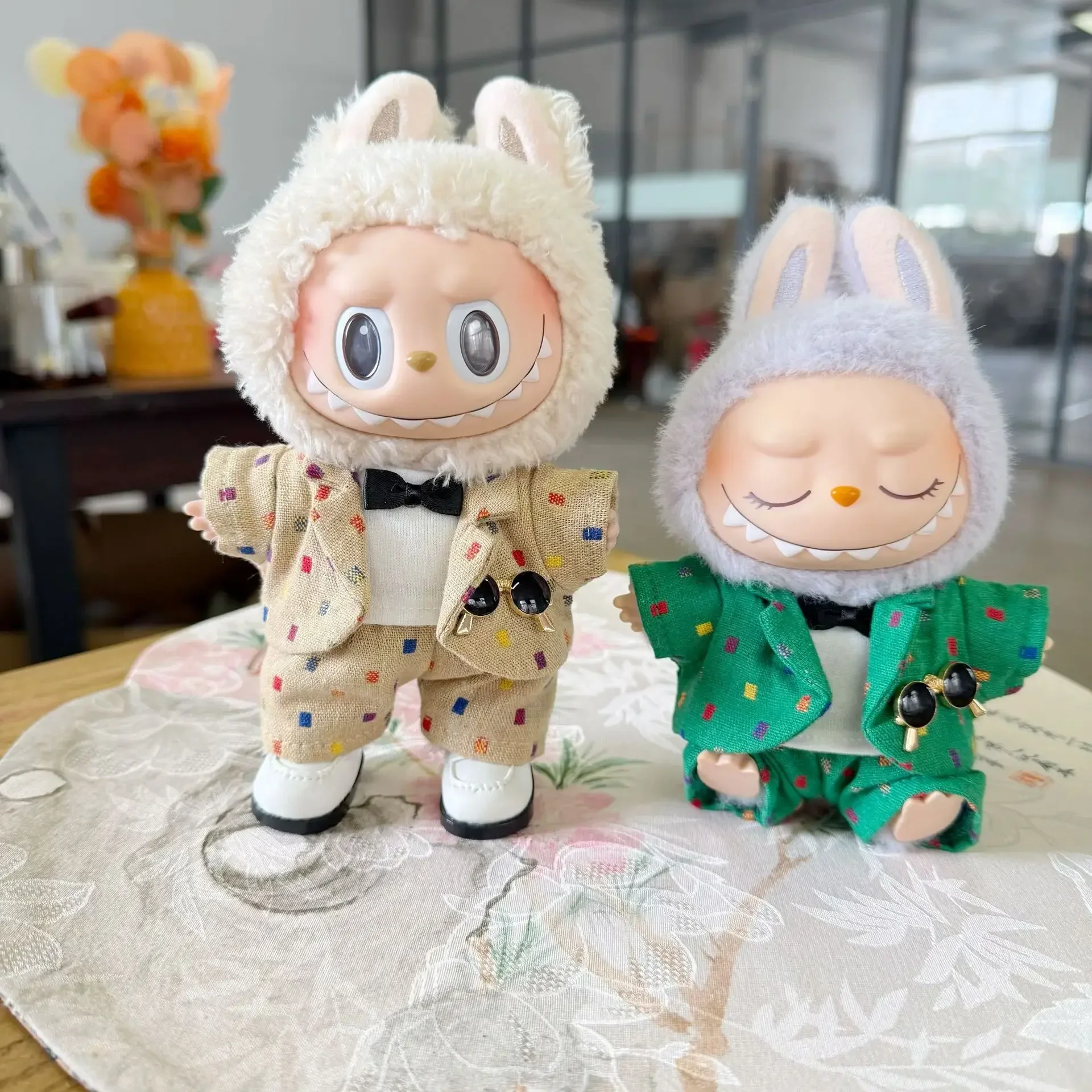 

Mini Plush Doll'S Clothes Outfit Accessories For Korea Kpop Exo 15-17cm Labubu Idol Little small suit hat glasses Clothing Gift