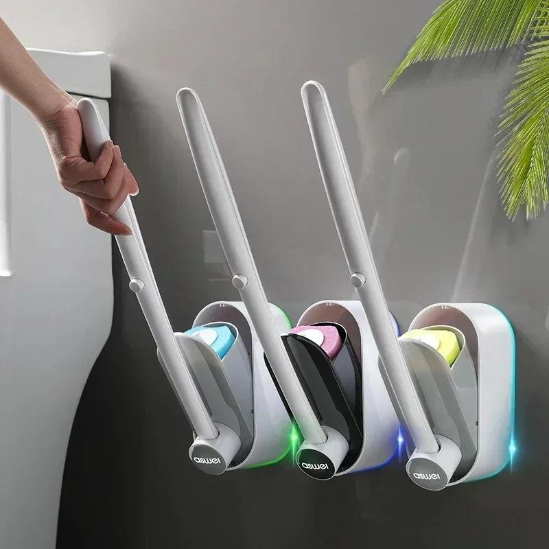 Wall Disposable Toilet Brush For WC Accessories Long Handle Toilet Brush Set For Bathroom Home No Dead Ends Cleaning Tools