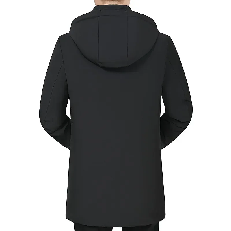 Parka à capuche en coton épais pour hommes, manteau chaud coupe-vent, vêtements d'extérieur décontractés, grande taille, mode masculine, hiver, nouveau