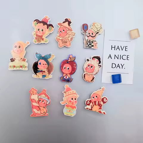 5pcs Personalized and Funny Cartoon Refrigerator Magnets Cute Creative Fridge Photo Message Magnet Decorative