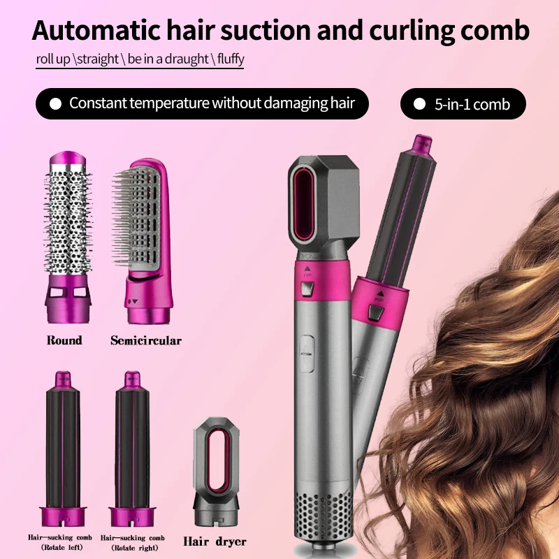 

Multifunctional Electric Curling Iron Kit 5 in 1 Hair Straightener And Dryer Hot Air Comb Professional Salon Hair Styler Sets