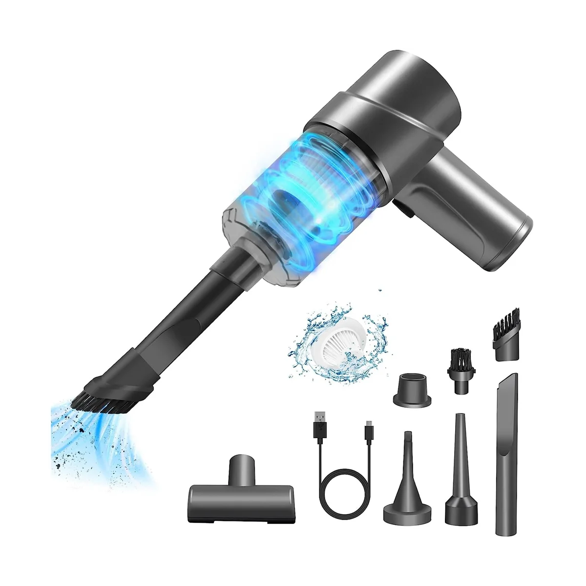 Ручной беспроводной пылесос 6000PA Мощный автомобильный пылесос 120 Вт Мини ручной пылесос, для дома, волос домашних животных, автомобиля