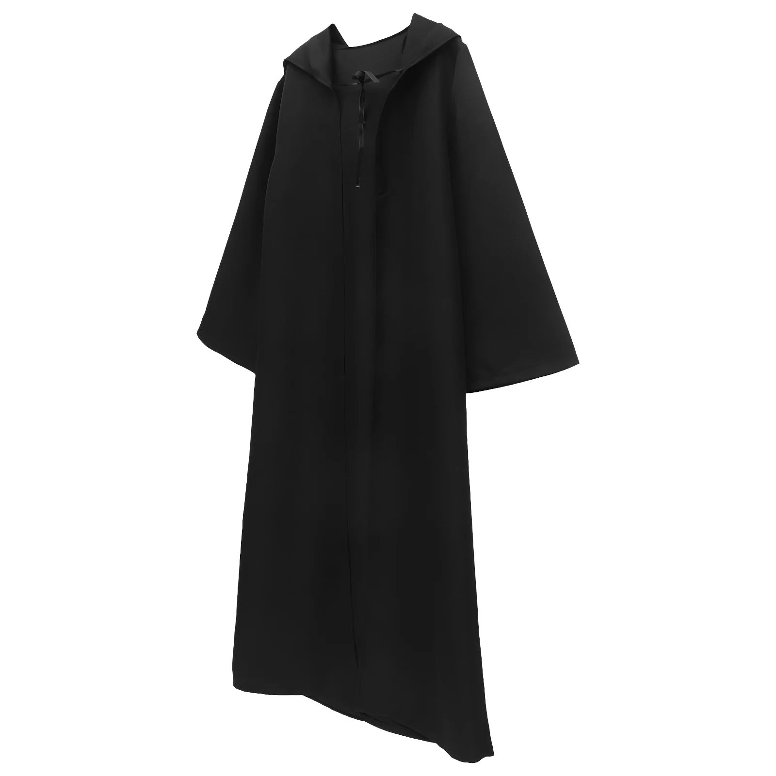 Halloween Cape Hoodie Hooded Cloak Kids Black Robe 11-12 Costumes Wizard Robes Death Round Men's