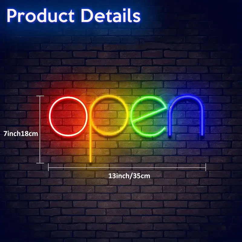 1 PC LED เปิดป้ายนีออน USB แบตเตอรี่ขับเคลื่อนแสงนีออน,ตัวอักษรตกแต่งไฟกลางคืนสำหรับห้องนอนงานแต่งงานวันเกิดปาร์ตี้ผนัง