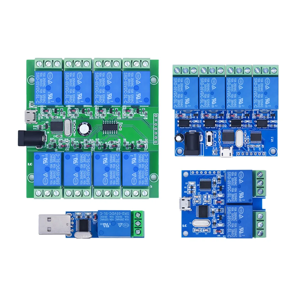 USB Relay Module CH340 USB Intelligent Control Switch 10A 250VAC 30VDC Over-Currentelay LCUS-1/LCUS-2 /LCUS-4/LCUS-8 Smart Home