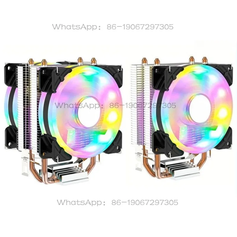 X99 Pure Copper 2 Tube CPU Radiator Silent Color Light Fan 2011/1851/1700/115x/1366/i3i5