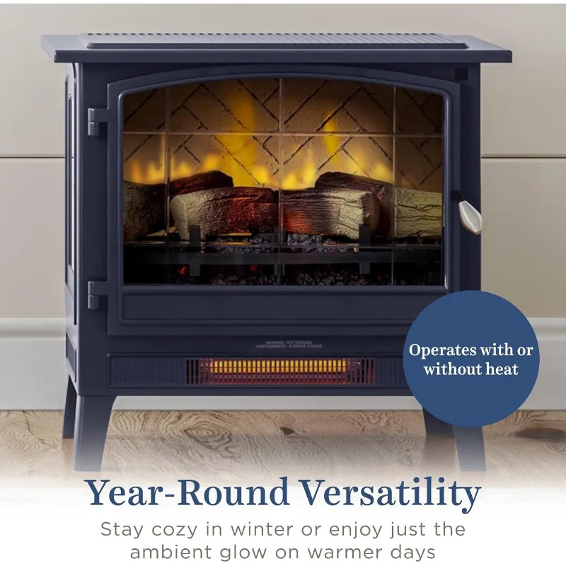 

Infrared Freestanding Electric Fireplace Stove Heater in Navy Blue