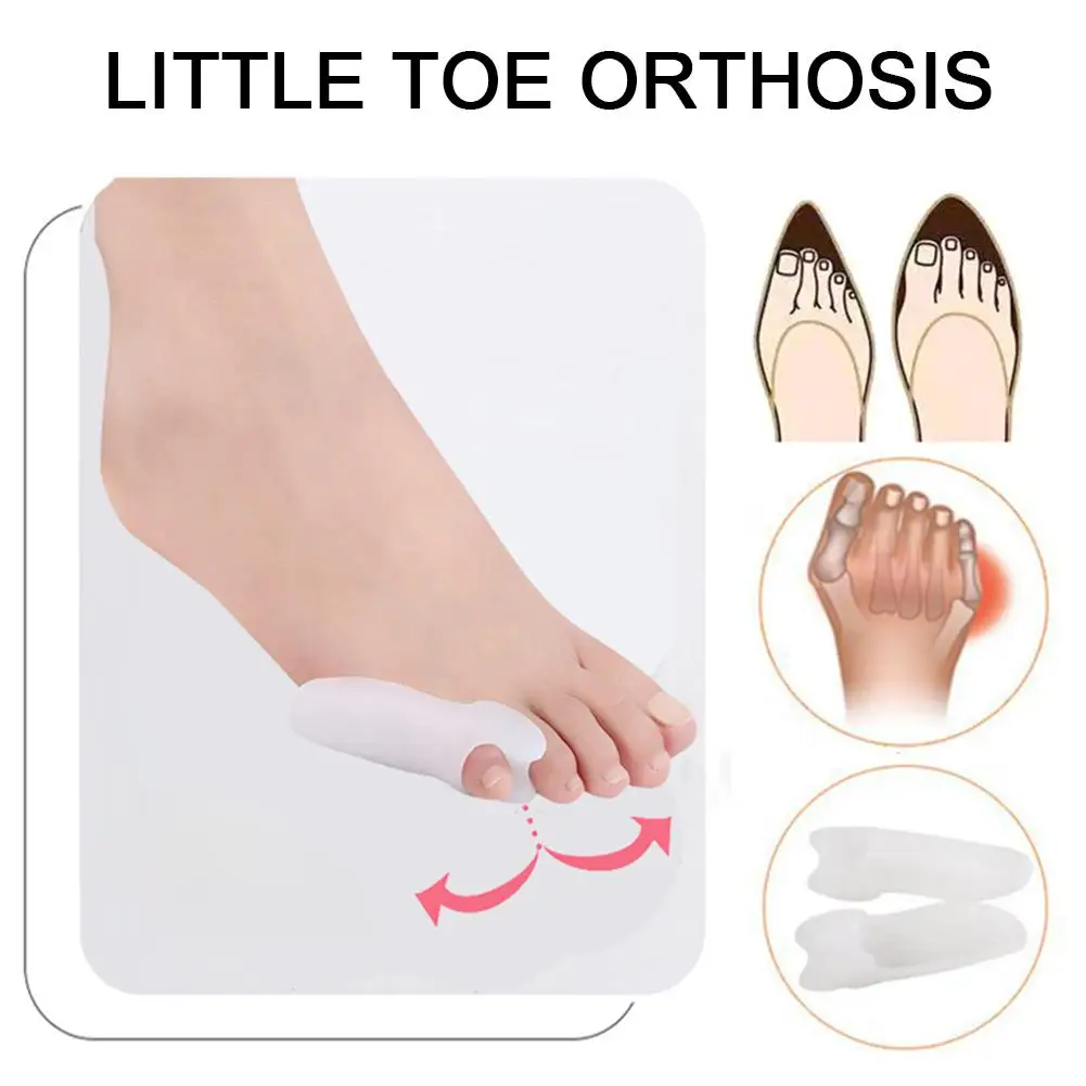 2Pcs Soft Gel Pinky Bunion Corrector Little Toe Separator Bunion Pads For Pain Relief Of Corn Callus And Blisters Toe Orthosis