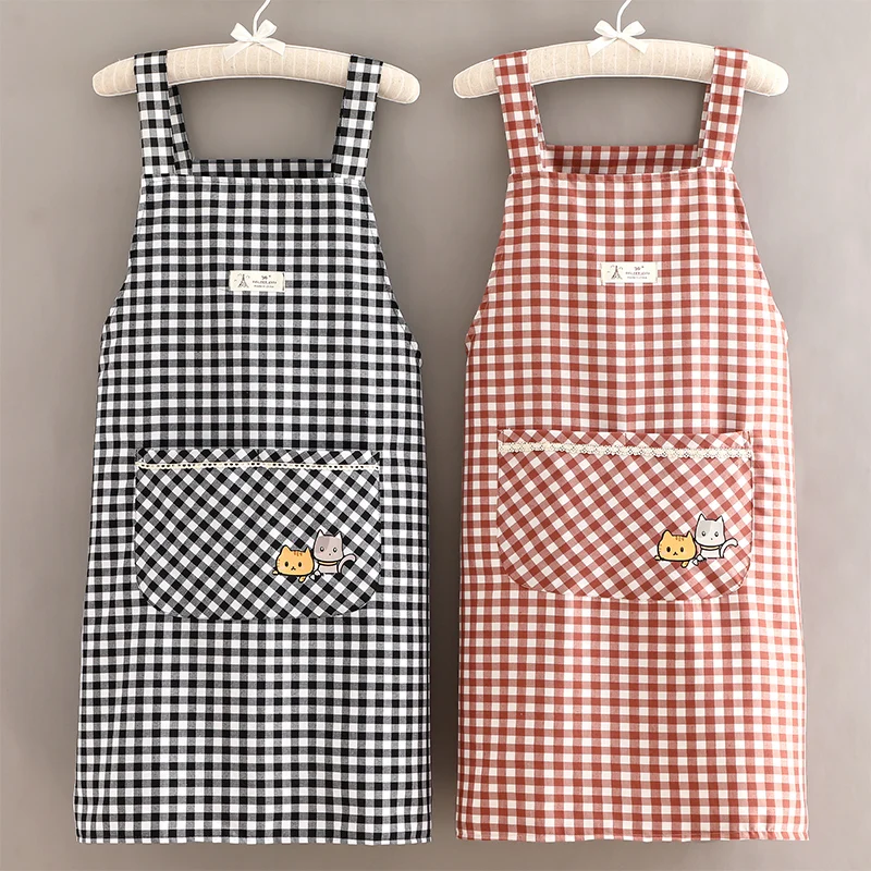 Simplified Korean version double layered fabric apron for home kitchen