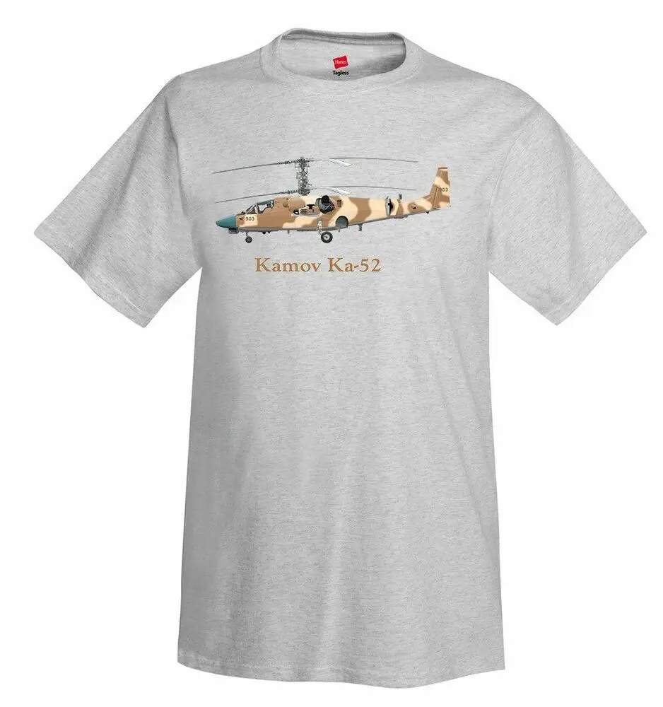 Soviet/Russian Kamov Ka-52 Alligator Attack Helicopter  T-Shirt Short Sleeve Casual 100% Cotton O-Neck Mens T-shirt Size S-3XL