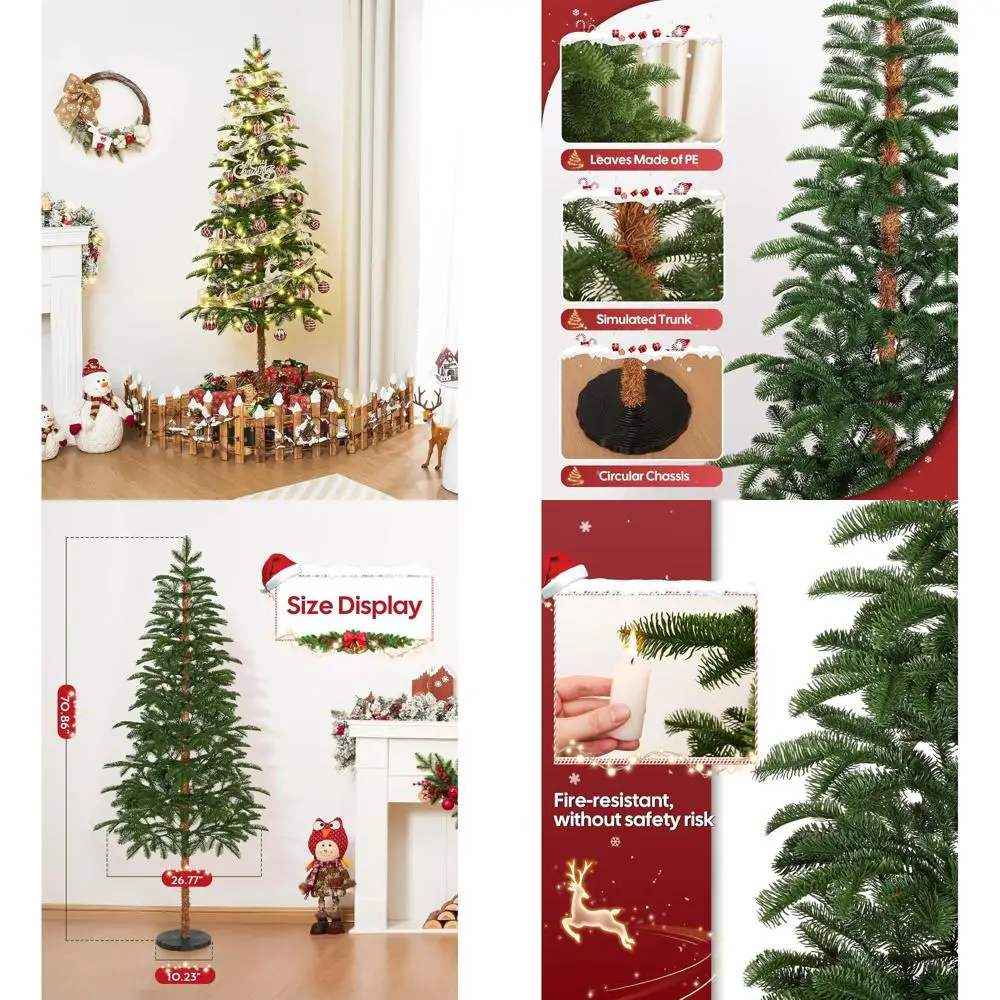 

6-Foot Unlit Christmas Tree with 641 PE Green Tips for Indoor/Outdoor Holiday Decorations