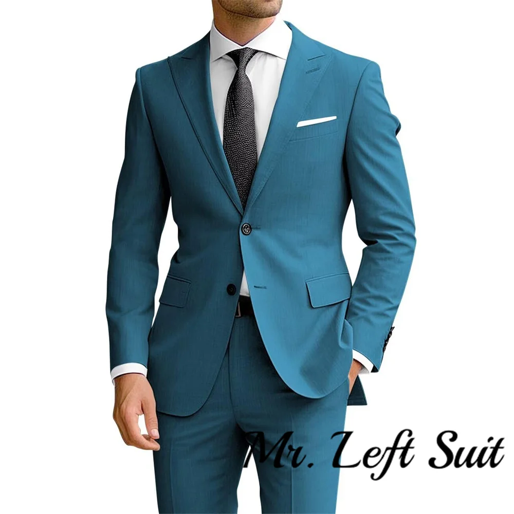 Latest Wedding Men Suits Peak Lapel Costume Homme Tuxedo Terno Masculino Slim Fit Blazer 2 Pieces Jacket+Pant