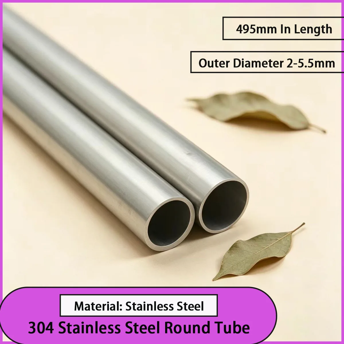 

304 stainless steel round pipe with an outer diameter of 2-5.5mm is used for water supply and drainage, industrial pipelines,etc