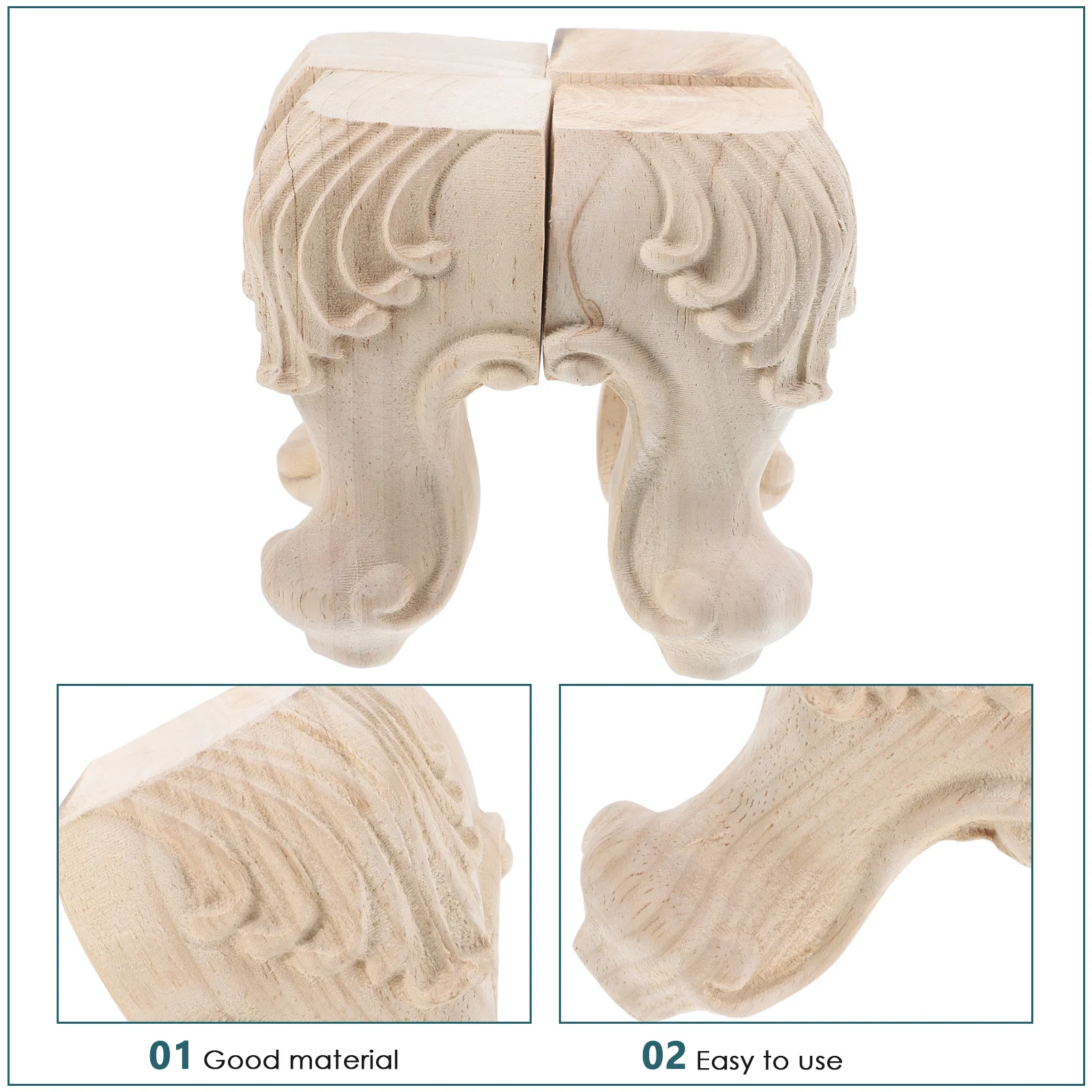 4 шт., ножки для мебели из цельного дерева, элегантный европейский стиль, диван, замена шкафа, DIY, незавершенная поверхность, ножки для дивана, 4 дюйма