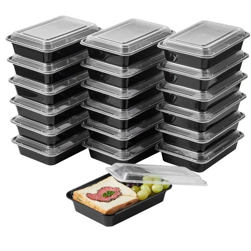 150 Packs of Plastic Food Storage Containers for Meal Preparation, Free of Bisphenol A, Microwave Refrigerable, Reusable