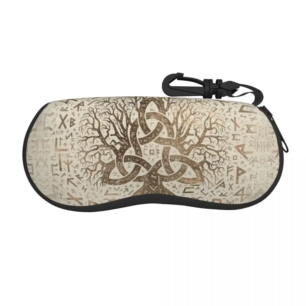 Tree Of Life With Triquetra And Futhark Gold Glasses Case Portable Norse Yggdrasil Shell Eyeglasses Case Sunglasses Box