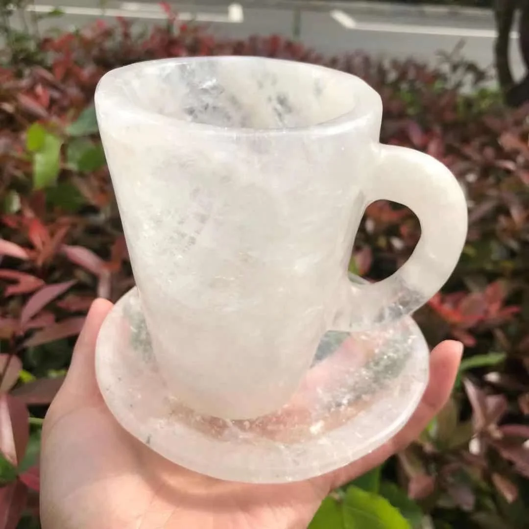 Wholesale High Quality Crystal Cup Natural Clear Quartz Carved Water Glass  For Sale