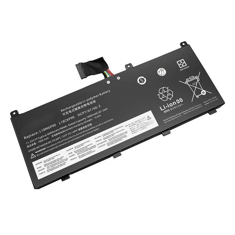 New Laptop Battery for Lenovo Thinkpad P53 L18M6P90 SB10K97665 L18C6P90 02DL028 Bateria 11.25V 90Wh Replacement Battery
