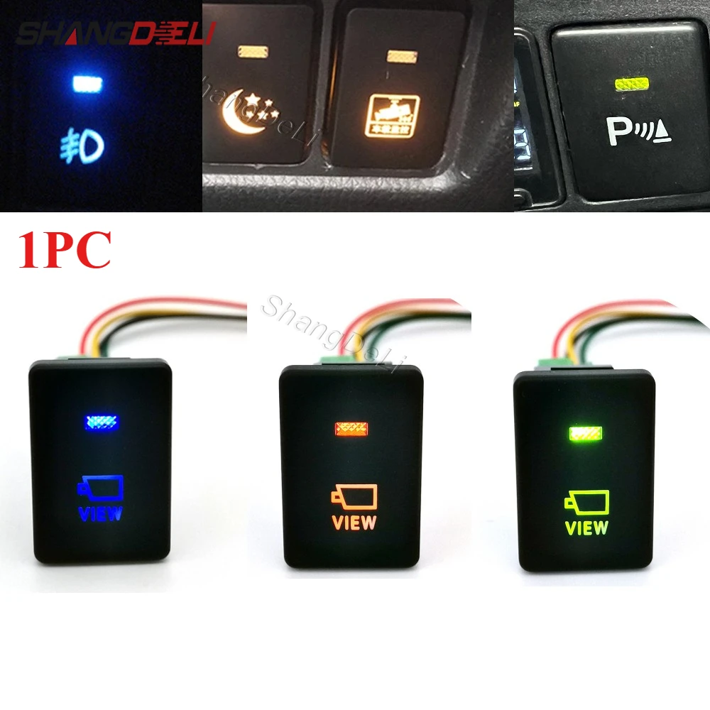 1PC Key Switch LED Light View Switch Button With Cable For Toyota Camry Prius Corolla PRADO RAV4 Accessories