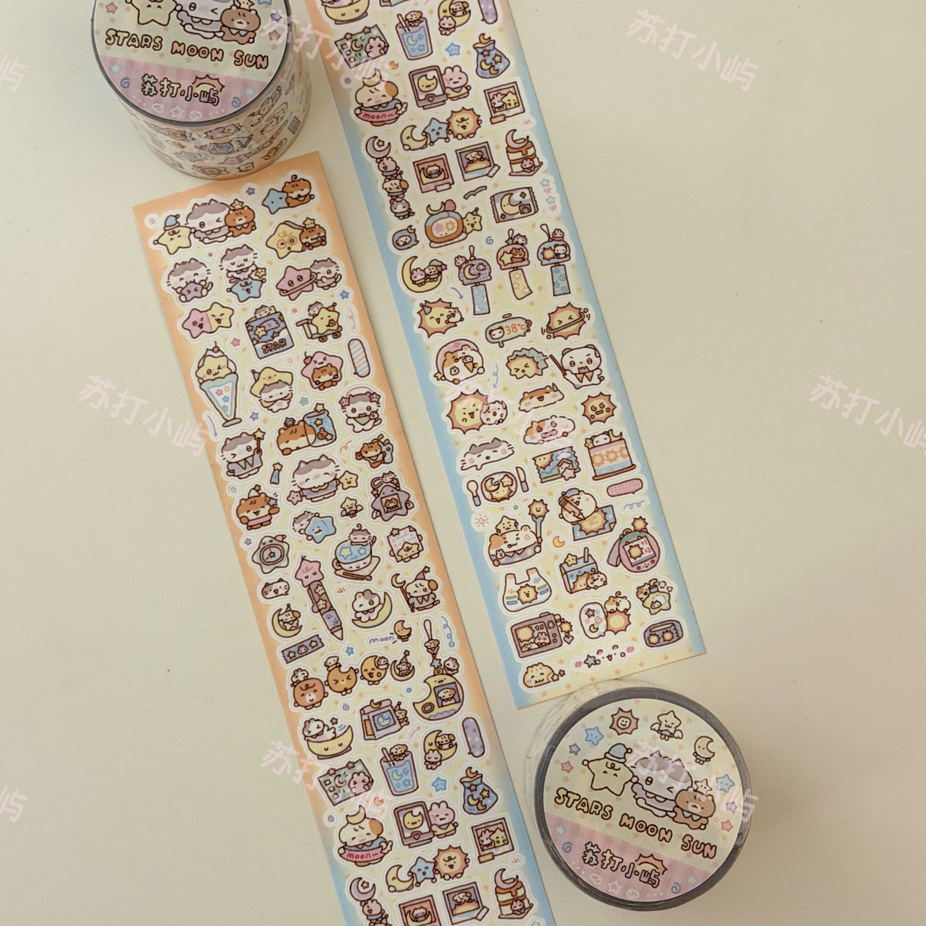 Star Moon for You Sticker Roll Soda Island Original Die Cut Cute Mini Elements for Scrapbooking Journal Collage