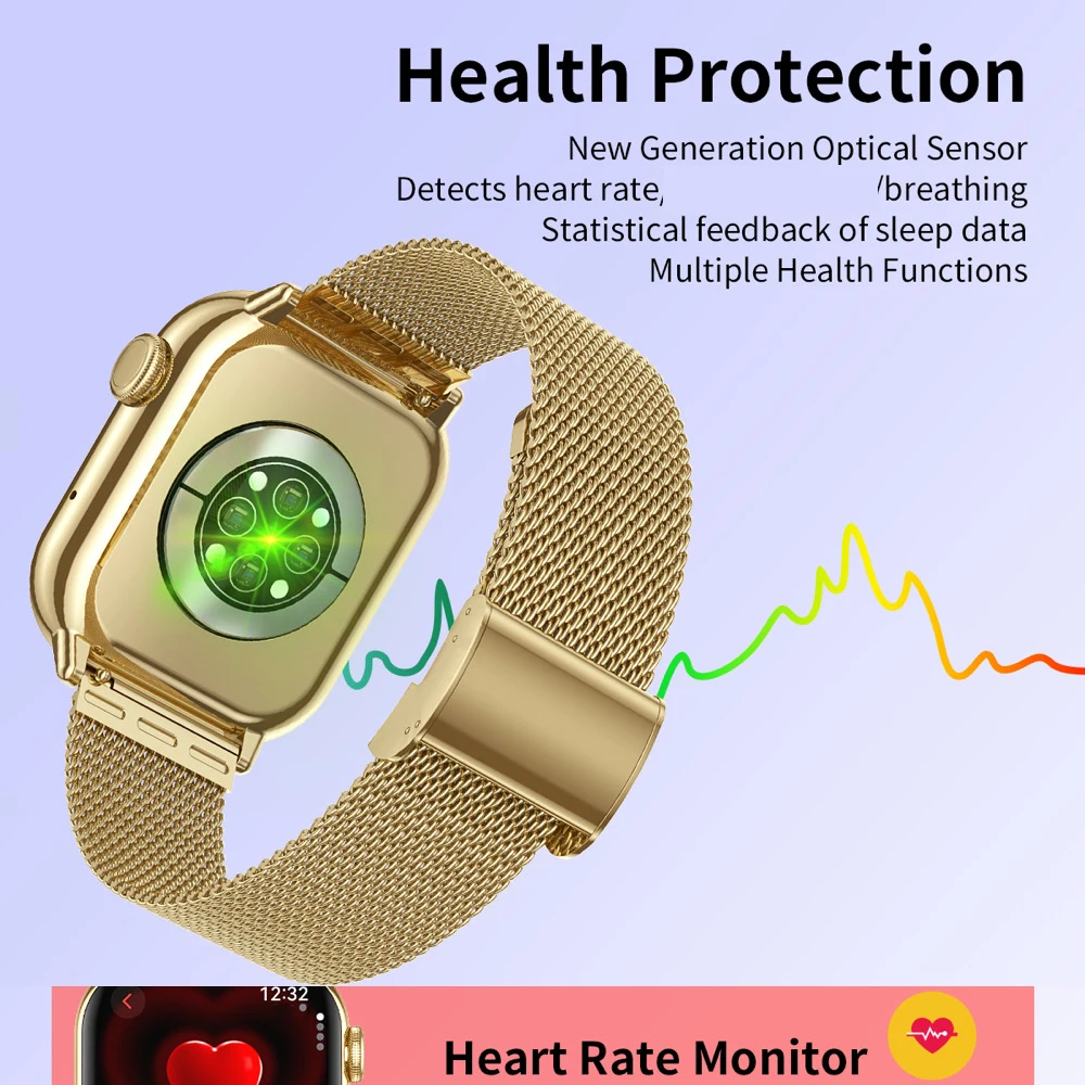 Local Music Weather Smartwatch Information Notification Men Women BT Call Smart Watch 100+ Sports Modes Heart Rate Sleep Health