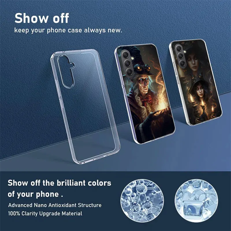 Witch Magic Case For Phone Samsung Galaxy A12 A22 A32 A52 A52S A13 A23 A33 A53 A14 A24 A34 A54 5G A73 A42 A9 A8 A7 A6 Plus Cover
