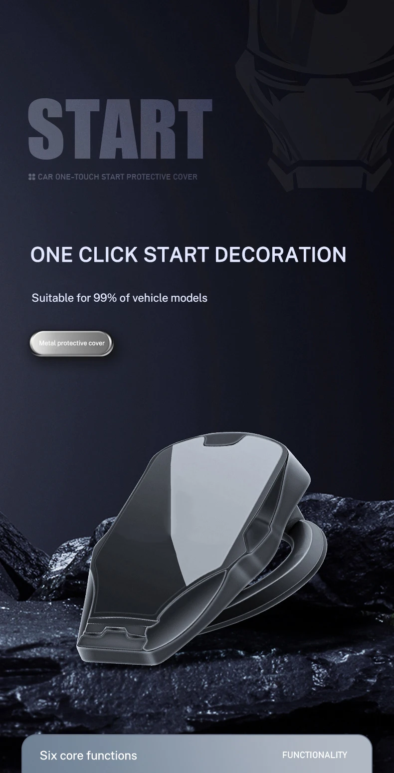 Aston Martin Start-Stopknop Cover - Hoogwaardige metallic textuur