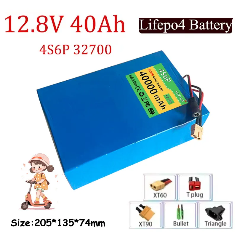 Batterie LifePo4 4S6P 32700 12.8V 40000mAh Avec 40A Intégrée Pour Alimentation Sans Interruption 12V