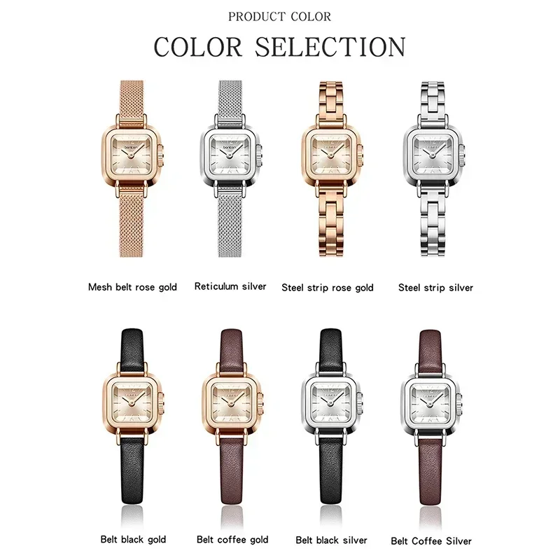 SANDA Original Fashion Watches for Women Quartz Gold Watch Luxury Casual Leather Wristwatches for Lady Clock Relogio Feminino