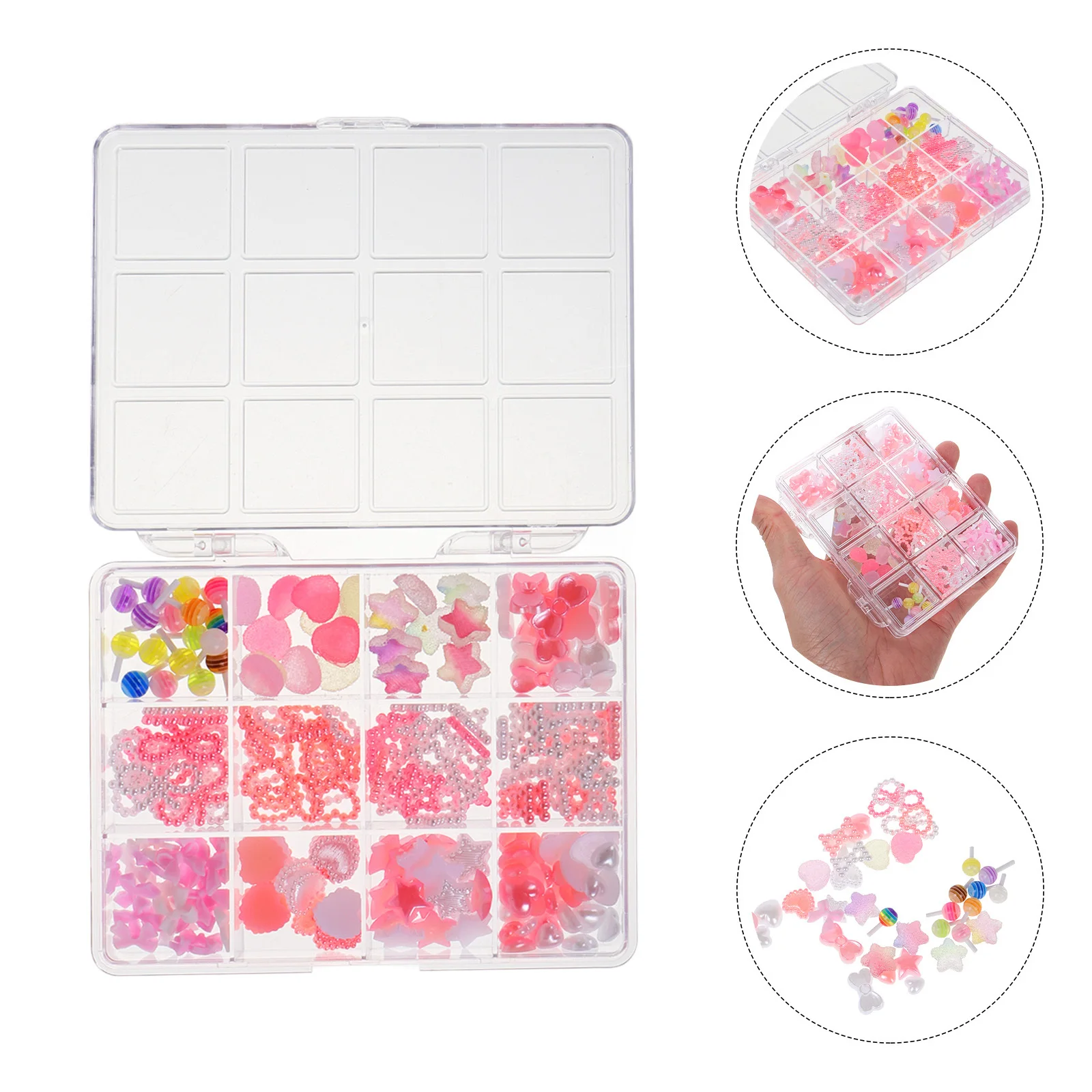 

1 Set Mini Heart Nail Decor Cute Diy Charms Fingernail Accessories For Nail Art Manicure Beauty Kawaii Ornaments Plastic Shaped